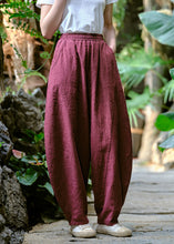 Load image into Gallery viewer, Loose Navy Pockets Elastic Waist Linen Pants Trousers Summer