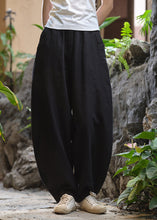 Load image into Gallery viewer, Loose Navy Pockets Elastic Waist Linen Pants Trousers Summer