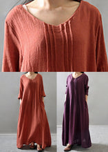 Load image into Gallery viewer, Loose Orange O-Neck Long Dress Spring