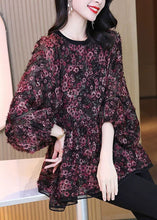 Load image into Gallery viewer, Loose Photo Color O Neck Print Chiffon Shirt Spring