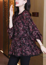 Load image into Gallery viewer, Loose Photo Color O Neck Print Chiffon Shirt Spring