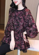 Load image into Gallery viewer, Loose Photo Color O Neck Print Chiffon Shirt Spring