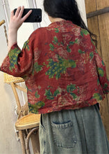 Load image into Gallery viewer, Loose Pink Button Print Pockets Linen Top Spring