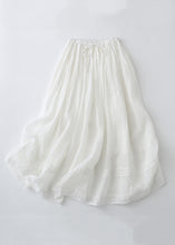 Load image into Gallery viewer, Loose Pink Drawstring Lace Linen Skirt Summer