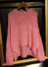 Load image into Gallery viewer, Loose Pink Hollow Out Low High Design Knit Top Long Sleeve