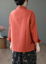 Load image into Gallery viewer, Loose Red Lace Button Pockets Cotton Blouses Spring