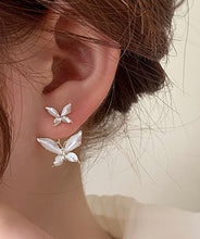 Load image into Gallery viewer, Loose White Copper Overgild Butterfly Stud Earrings