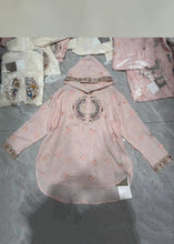 Load image into Gallery viewer, Loose White Hooded Embroidered Button Cotton Top Summer