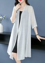 Load image into Gallery viewer, Loose White V Neck Solid Thin Silk Cardigans Summer