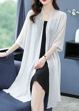 Load image into Gallery viewer, Loose White V Neck Solid Thin Silk Cardigans Summer