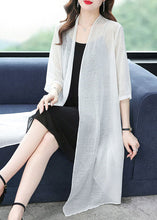 Load image into Gallery viewer, Loose White V Neck Solid Thin Silk Cardigans Summer