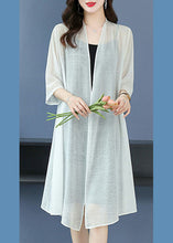 Load image into Gallery viewer, Loose White V Neck Solid Thin Silk Cardigans Summer