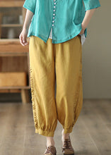 Load image into Gallery viewer, Loose Yellow Patchwork Solid Lantern Pants Summer