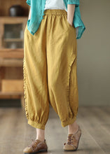 Load image into Gallery viewer, Loose Yellow Patchwork Solid Lantern Pants Summer