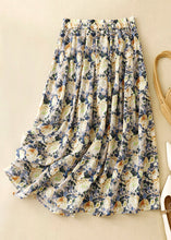 Load image into Gallery viewer, Loose Yellow Print Elastic Waist Cotton Skirt Summer