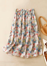 Load image into Gallery viewer, Loose Yellow Print Elastic Waist Cotton Skirt Summer