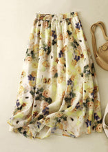 Load image into Gallery viewer, Loose Yellow Print Elastic Waist Cotton Skirts Summer