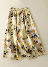 Load image into Gallery viewer, Loose Yellow Print Elastic Waist Cotton Skirts Summer