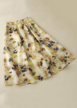 Load image into Gallery viewer, Loose Yellow Print Elastic Waist Cotton Skirts Summer