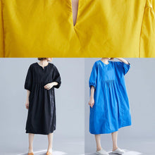 Load image into Gallery viewer, Loose Red Geometry o neck cotton Tunics Cinched Maxi summer Dresses