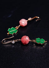 Load image into Gallery viewer, Lucky Green Four Leaf Clover Gilding Drop Earrings