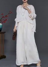 Load image into Gallery viewer, Milk White Chiffon Two Pieces Set Low High Design Summer