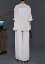 Load image into Gallery viewer, Milk White Chiffon Two Pieces Set Low High Design Summer