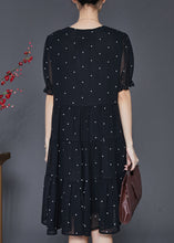 Load image into Gallery viewer, Modern Black Bow Chiffon Mid Dress Summer