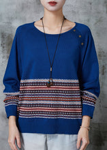 Load image into Gallery viewer, Modern Blue Oversized Striped Knit Sweater Tops Spring