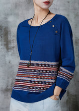 Load image into Gallery viewer, Modern Blue Oversized Striped Knit Sweater Tops Spring