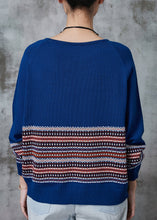 Load image into Gallery viewer, Modern Blue Oversized Striped Knit Sweater Tops Spring