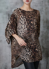 Load image into Gallery viewer, Modern Leopard Oversized Draping Chiffon Shirt Spring