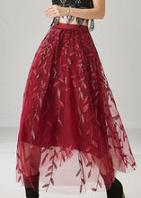 Load image into Gallery viewer, Modern Mulberry Embroidered Sequins Tulle Skirts Spring