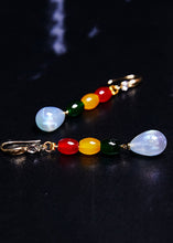 Load image into Gallery viewer, Modern Multicolour Gem Stone Droplet Shape Drop Earrings