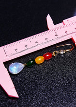 Load image into Gallery viewer, Modern Multicolour Gem Stone Droplet Shape Drop Earrings