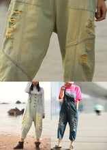 Load image into Gallery viewer, Modern Navy Oversized Patchwork Cotton Denim Jumpsuit Spring