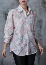 Load image into Gallery viewer, Modern Pink Oversized Tie Dye Chiffon Top Summer