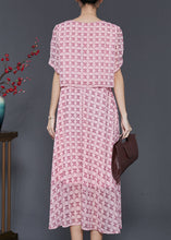 Load image into Gallery viewer, Modern Pink Print Silm Fit Fake Two Piece Dresses Summer