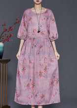 Load image into Gallery viewer, Modern Purple Oversized Print Linen Dress Summer