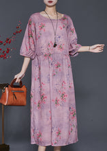 Load image into Gallery viewer, Modern Purple Oversized Print Linen Dress Summer