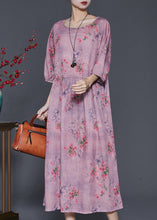 Load image into Gallery viewer, Modern Purple Oversized Print Linen Dress Summer