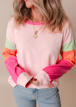 Load image into Gallery viewer, Modern Rainbow Patchwork O-Neck Sweatshirt Fall