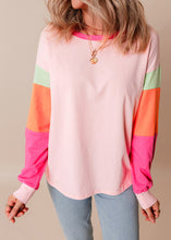 Load image into Gallery viewer, Modern Rainbow Patchwork O-Neck Sweatshirt Fall