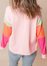 Load image into Gallery viewer, Modern Rainbow Patchwork O-Neck Sweatshirt Fall