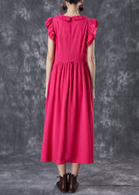 Load image into Gallery viewer, Modern Rose Chinese Button Exra Large Hem Cotton Vacation Dress Petal Sleeve