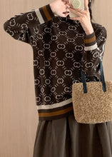 Load image into Gallery viewer, Modern Turtleneck Coffe Thick Striped Woolen Knit Pullover Fall