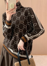 Load image into Gallery viewer, Modern Turtleneck Coffe Thick Striped Woolen Knit Pullover Fall