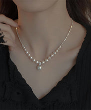 Load image into Gallery viewer, Modern White Copper Overgild Pearl Zircon Pendant Necklace