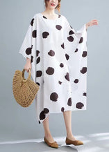 Load image into Gallery viewer, Modern White Print Long Dress Long Sleeve