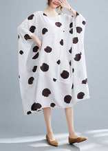 Load image into Gallery viewer, Modern White Print Long Dress Long Sleeve